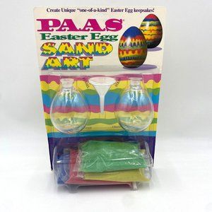 Vintage PAAS Easter Egg Sand Art Kit Glass Bottles, 1994
